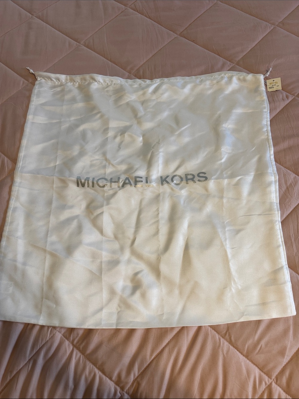 Michael Kors xl white Branded Drawstring Dust Pouch